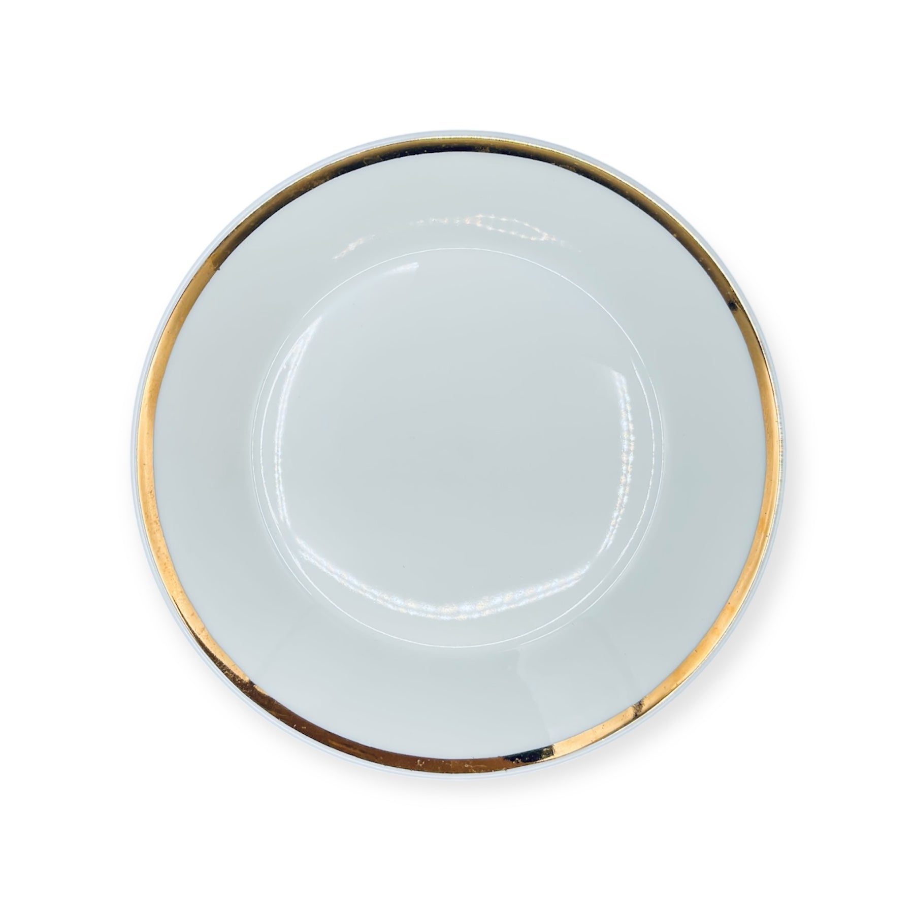 Set 6 tazze the Impero filo oro porcellana Richard Ginori gold rim porcelain saucer plate top view