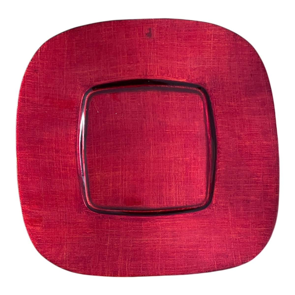 Piatto rosso quadrato vetro Richard Ginori