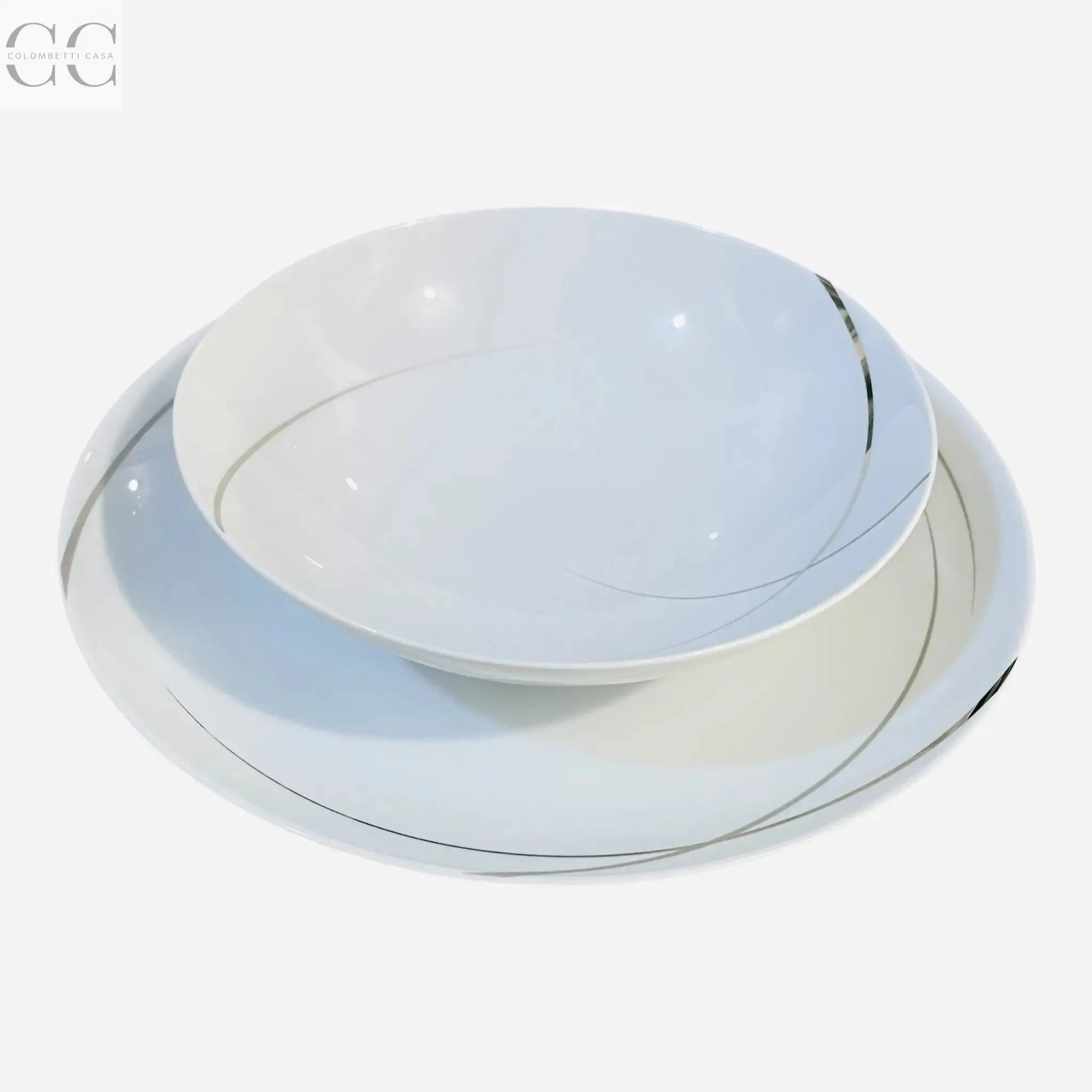 Set 12piatti filo platino Venezia porcellana Richard Ginori Colombetti Casa