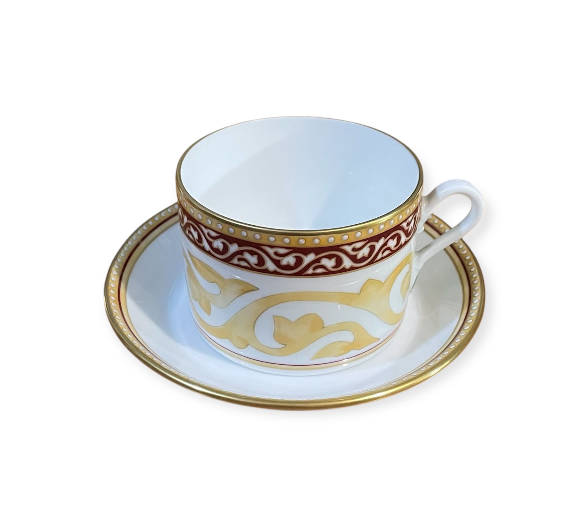 Set 6 tazze the giallo - bordeaux e oro zecchino Richard Ginori