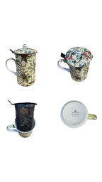 Tazza tisana natalizia con filtro e coperchio