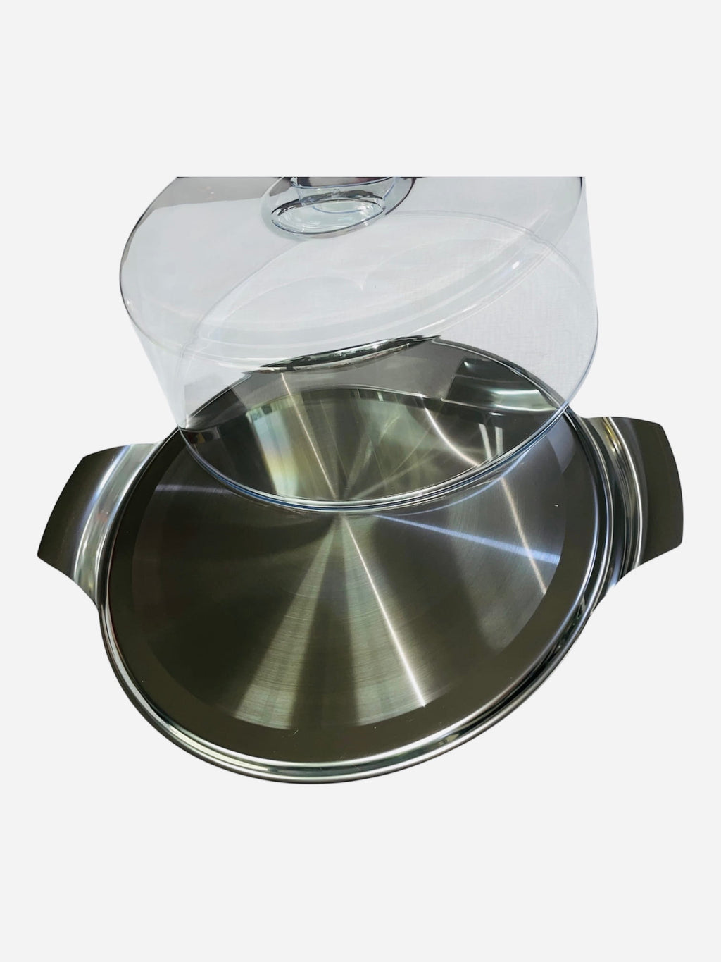 Piatto torta acciaio WMF con campana in plastica