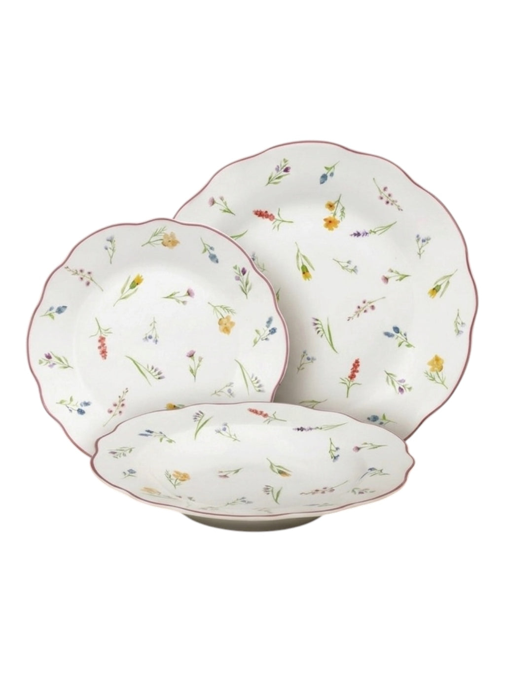 Servizio piatti 18 pezzi Millefiori porcellana Tognana