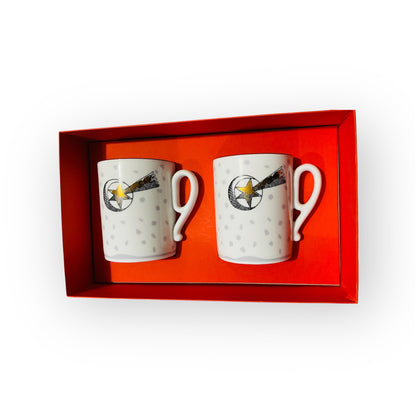 Set 2 tazze mug con stella cometa porcellana Richard Ginori