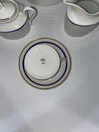 Set da the 9 pezzi bordo blu e oro Richard Ginori