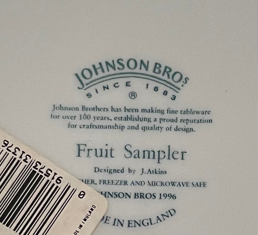 Servizio piatti 20 pz vintage porcellana inglese Fruit Sample Johnson Bros - Colombetti