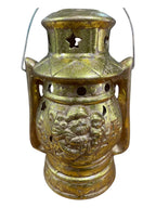 Porta candele tealight lanterna in ceramica dorata