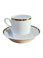 Set 6 tazzine da caffè in fine porcellana bianca con filo oro Ginori