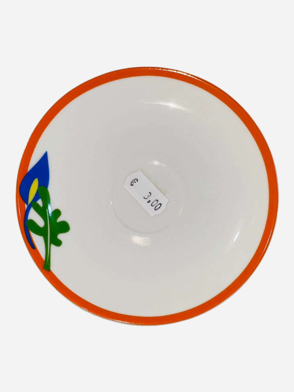 Set 6 tazzine da caffè filo arancione e foglie blu e verde