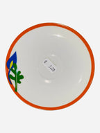 Set 6 tazzine da caffè filo arancione e foglie blu e verde