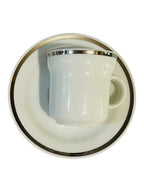 Richard Ginori set da caffè in porcellana bianca con filo platino