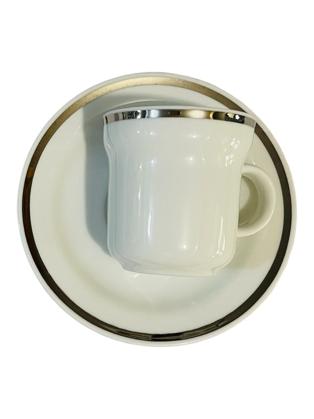 Richard Ginori set da caffè in porcellana bianca con filo platino