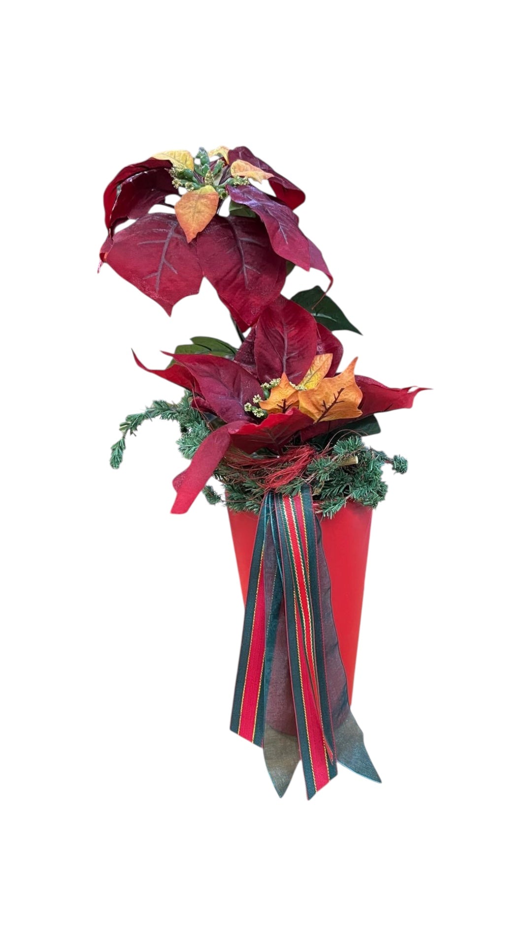 Stella di Natale artificiale in vaso di ceramica