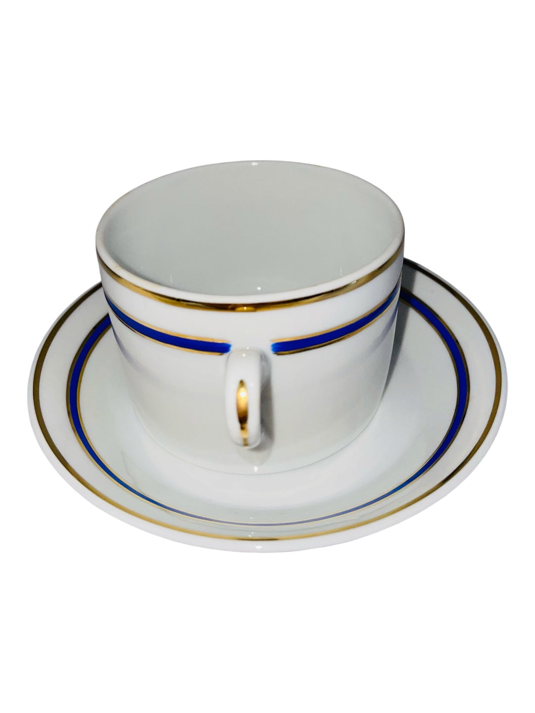 Set da the 9 pezzi bordo blu e oro Richard Ginori