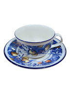 Set 6 tazze da the blu e frutti in ceramica inglese