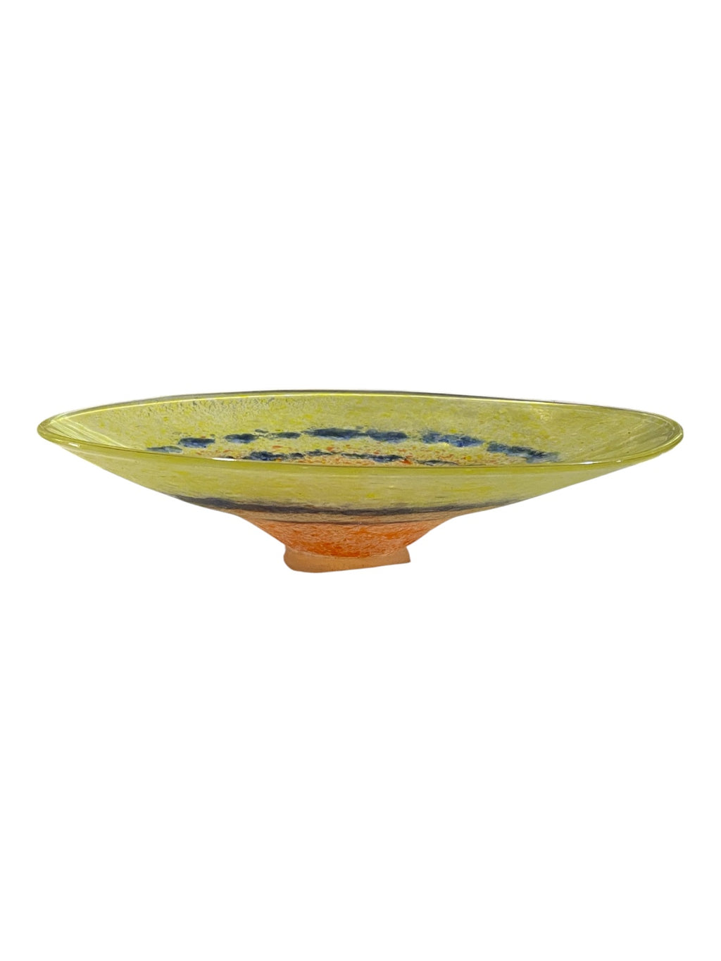 Centrotavola in vetro di Murano giallo e arancione