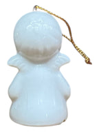 Angioletto in ceramica bianca con oro