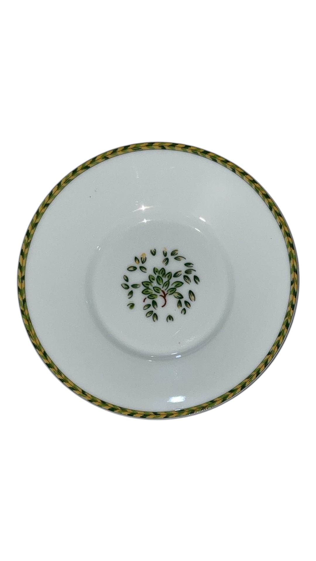 Set 6 tazze da the decoro verde e giallo porcellana di Limoges