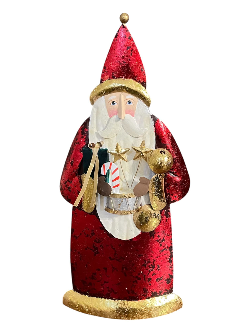 Babbo Natale in latta con glitter oro