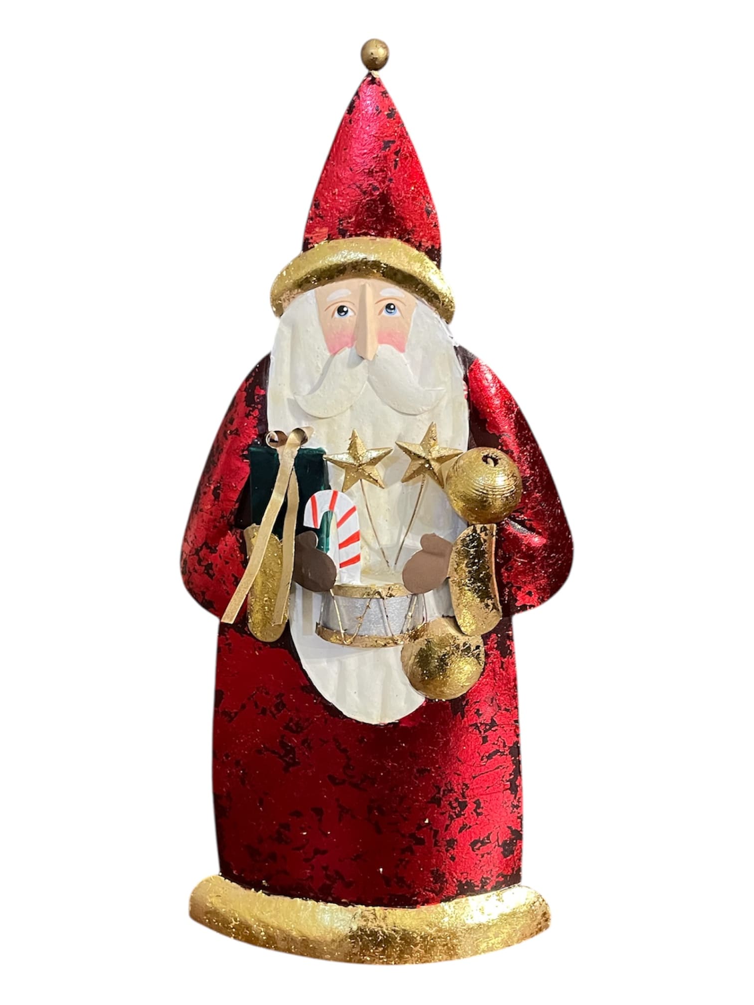 Babbo Natale in latta con glitter oro