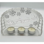 Babbo Natale su slitta porta tealight in cristallo