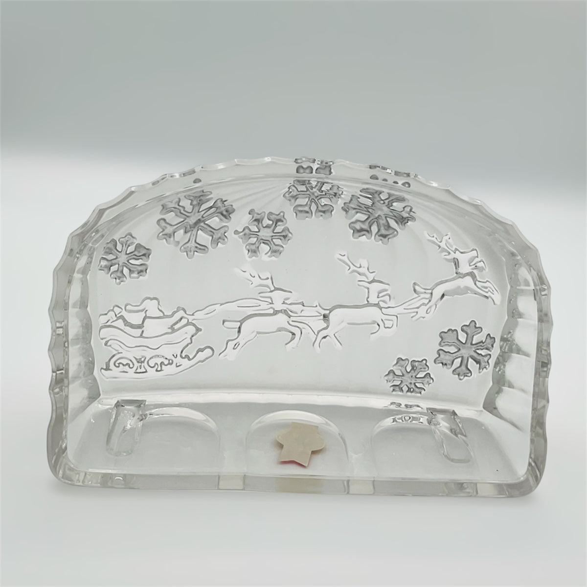 Babbo Natale su slitta porta tealight in cristallo 