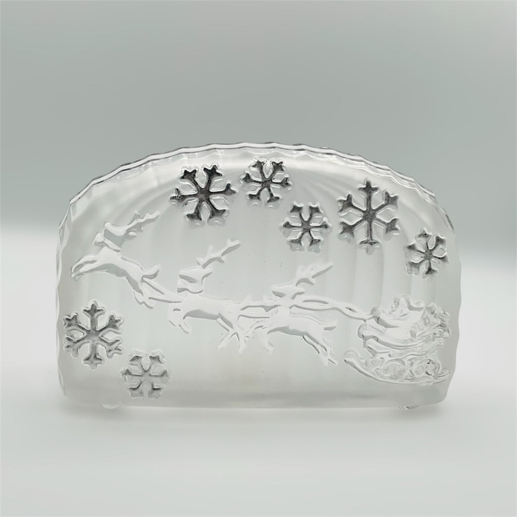 Babbo Natale su slitta porta tealight in cristallo 