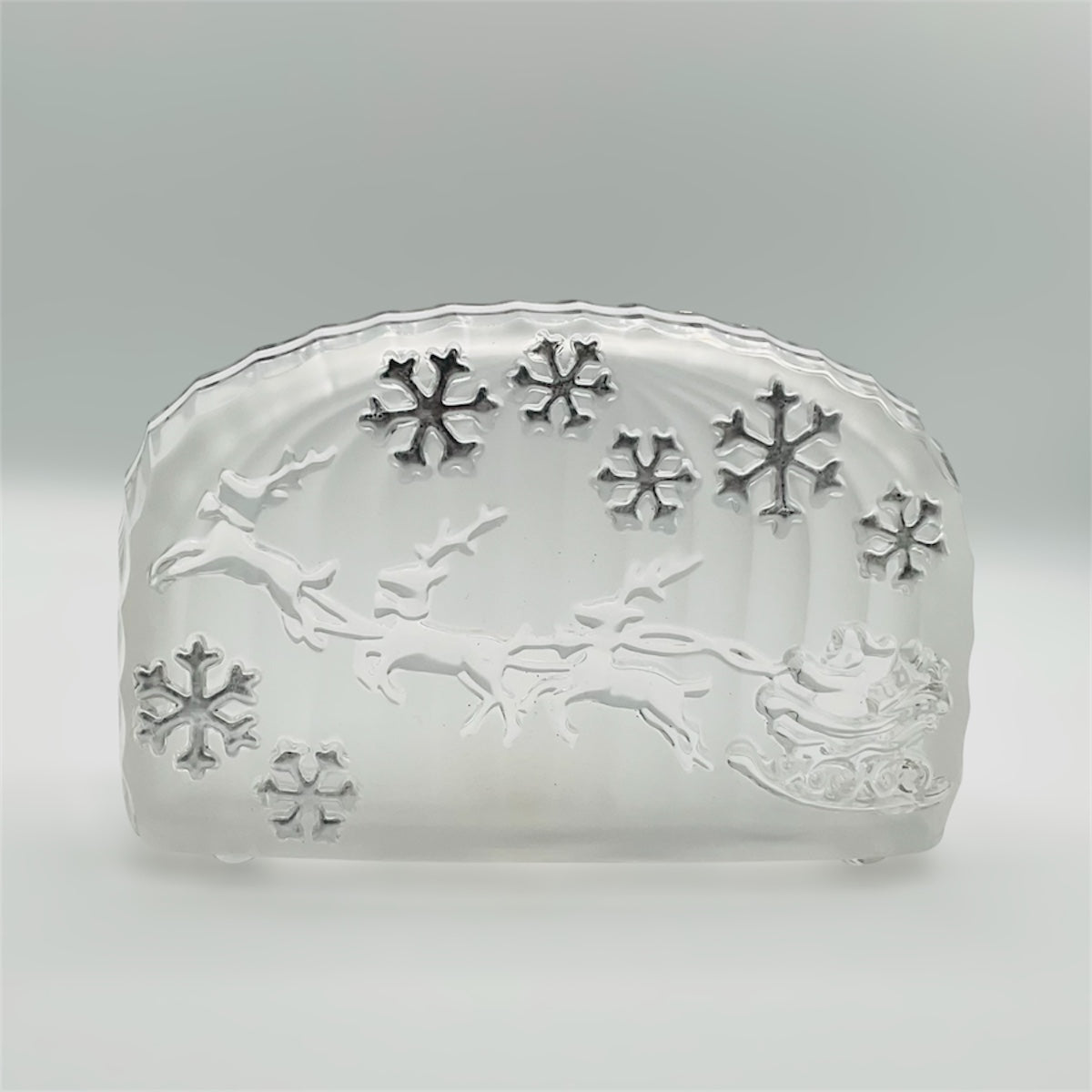 Babbo Natale su slitta porta tealight in cristallo 