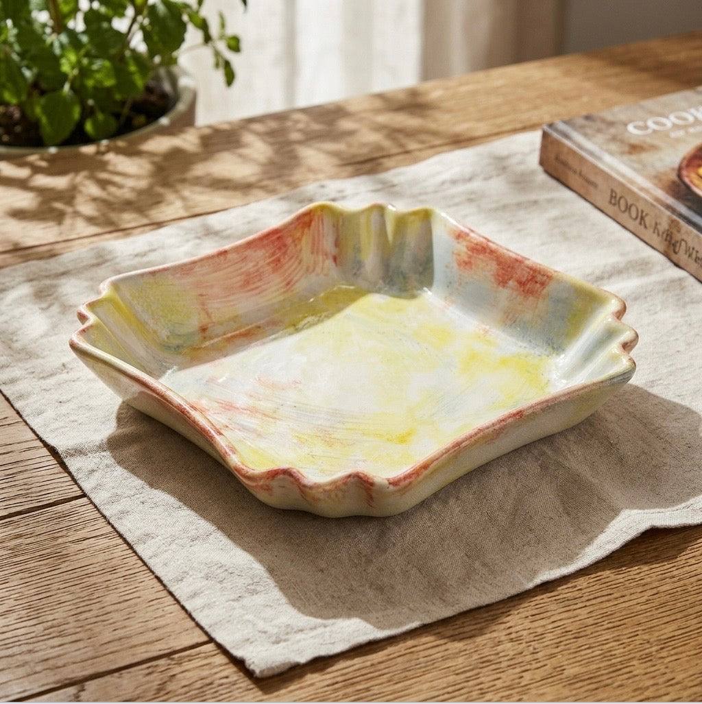 Porta dolci-svuota tasche in ceramica dipinta a mano Gialletti