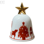 Campanella con albero di Natale rosso porcellana Richard Ginori - Colombetti Casa