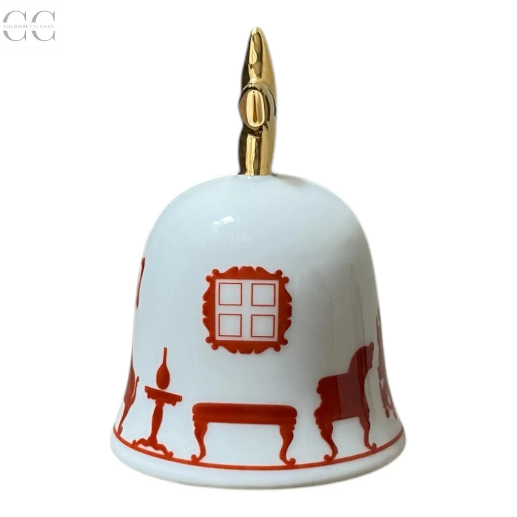 Campanella con albero di Natale rosso porcellana Richard Ginori - Colombetti Casa