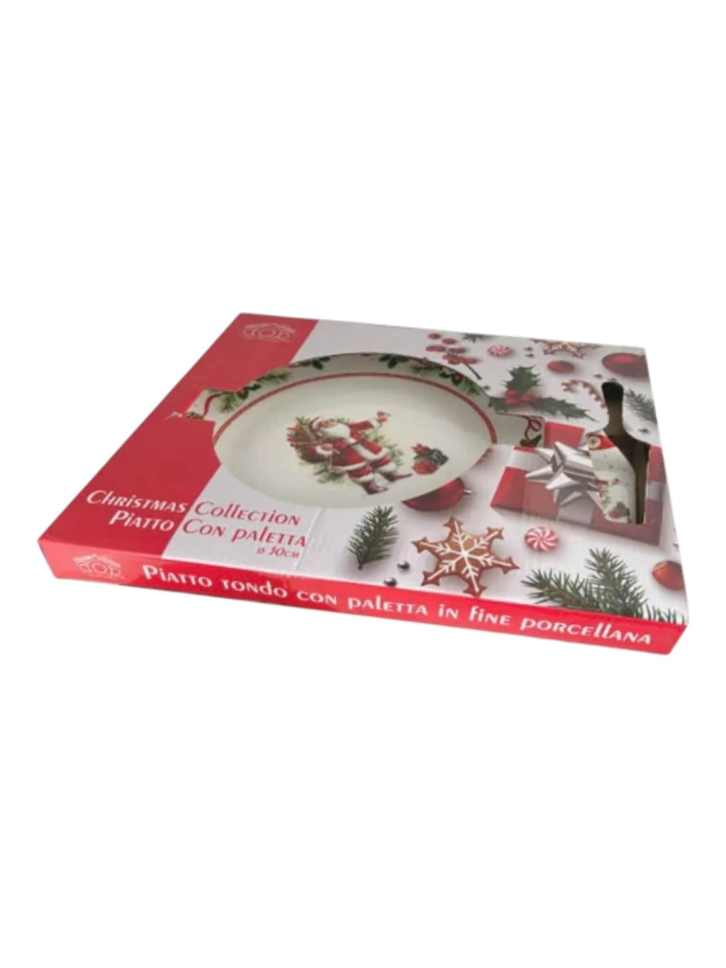 Confezione regalo piatto natalizio decoro Babba Natale