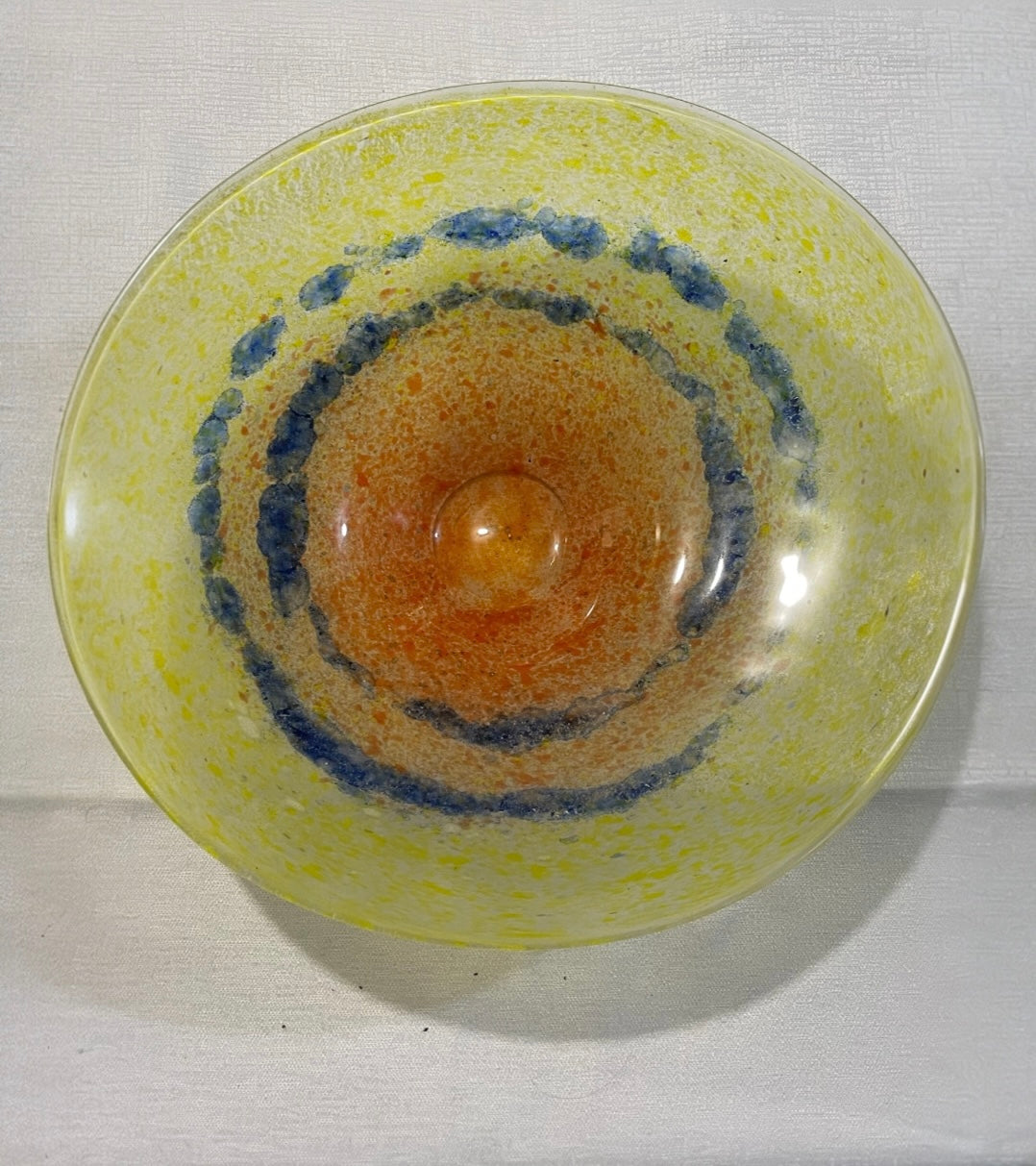Centrotavola in vetro di Murano giallo e arancione