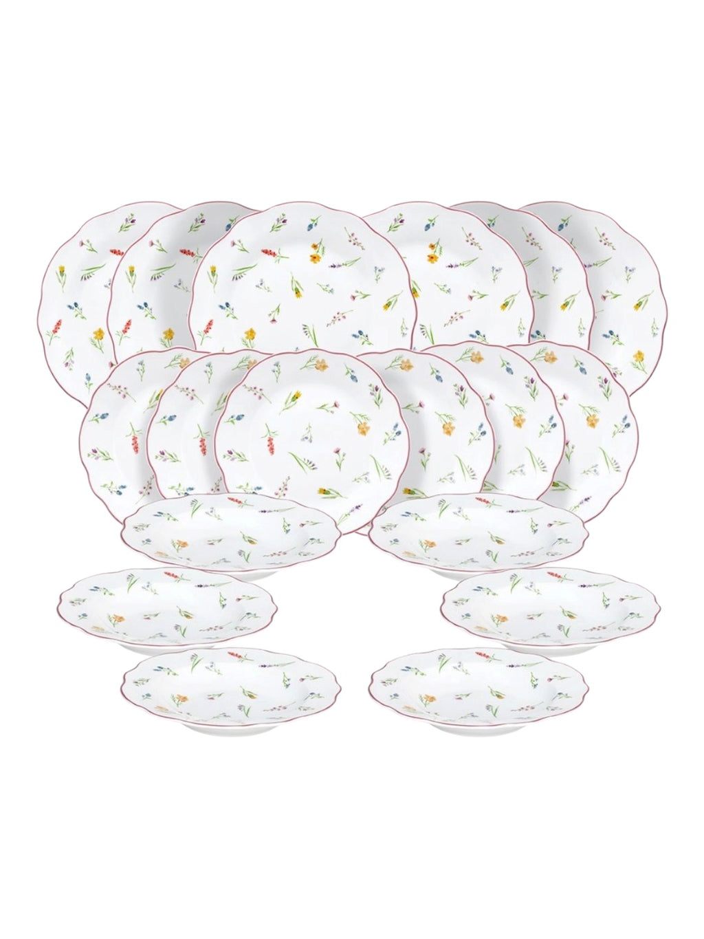 Servizio piatti 18 pezzi Millefiori porcellana Tognana