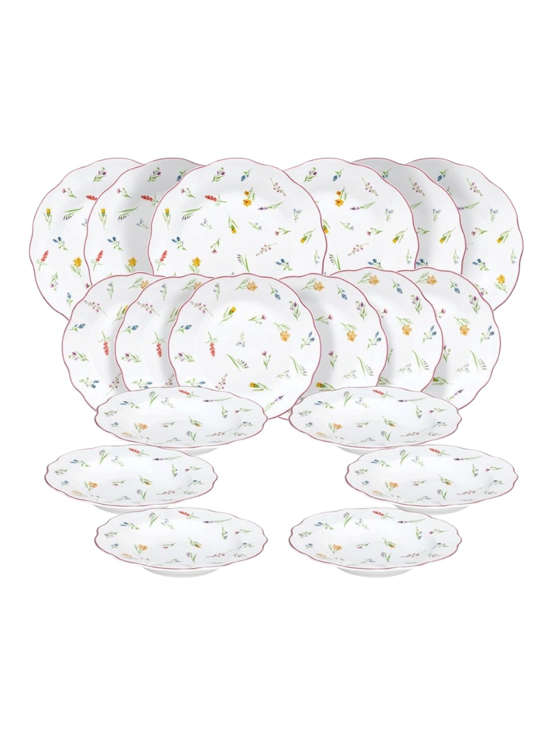 Servizio piatti 18 pezzi Millefiori porcellana Tognana
