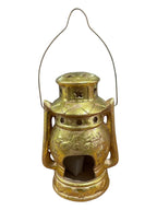 Porta candele tealight lanterna in ceramica dorata