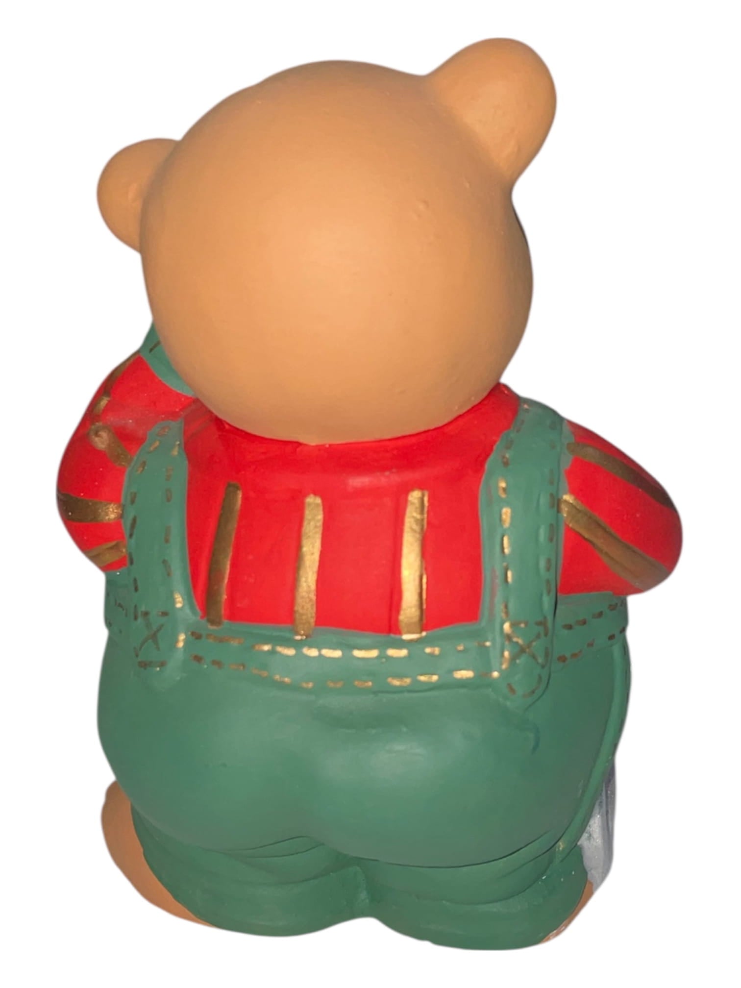 Orsetto giardiniere con badile in ceramica