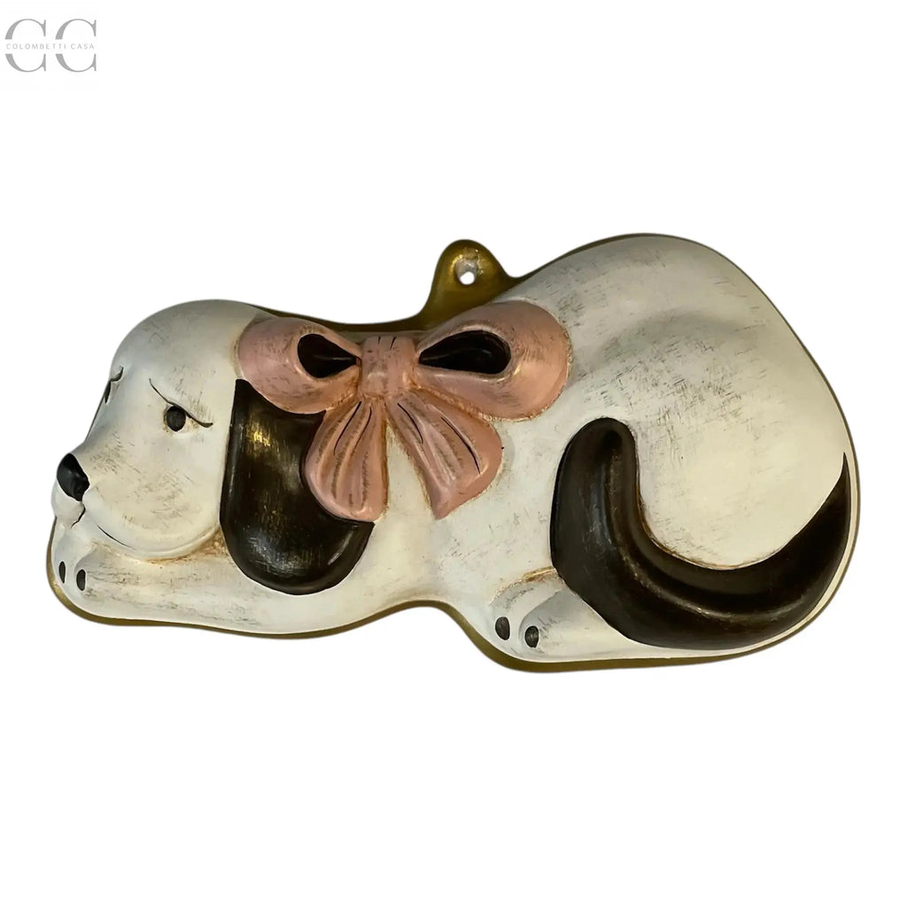 Formina cm 22 in ceramica a forma di cane con fiocco - Colombetti Casa