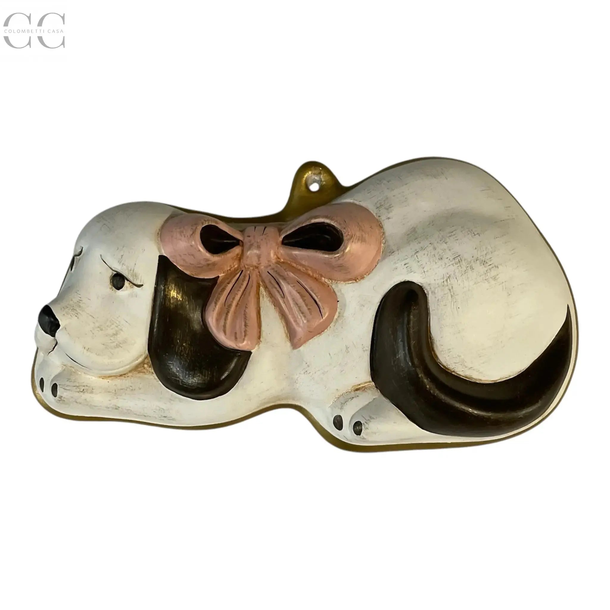 Formina cm 22 in ceramica a forma di cane con fiocco - Colombetti Casa