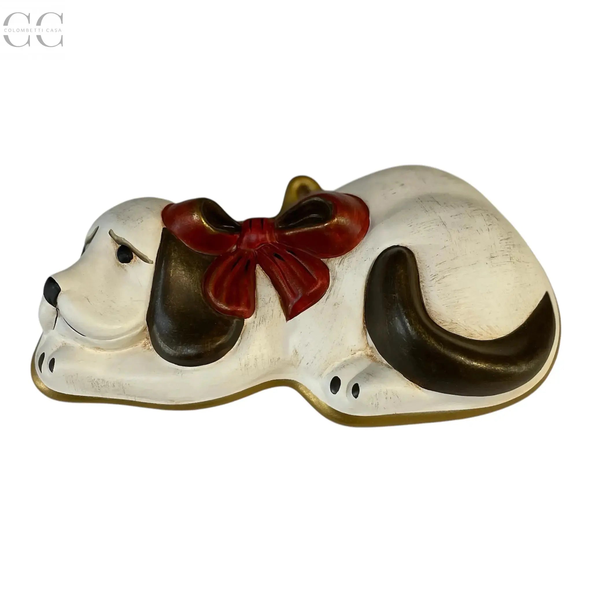 Formina cm 22 in ceramica a forma di cane con fiocco - Colombetti Casa