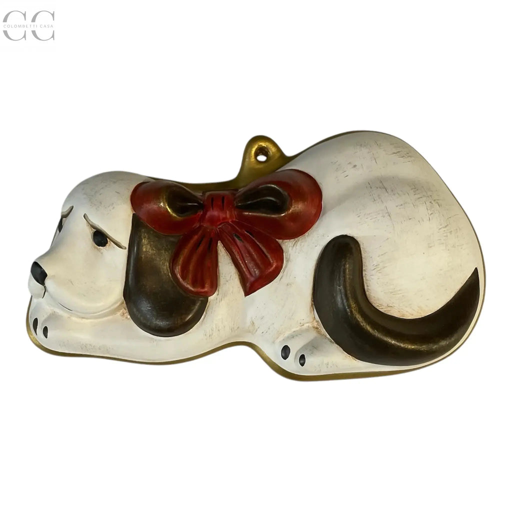 Formina cm 22 in ceramica a forma di cane con fiocco - Colombetti Casa