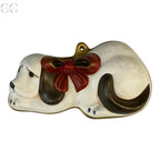 Formina cm 22 in ceramica a forma di cane con fiocco - Colombetti Casa
