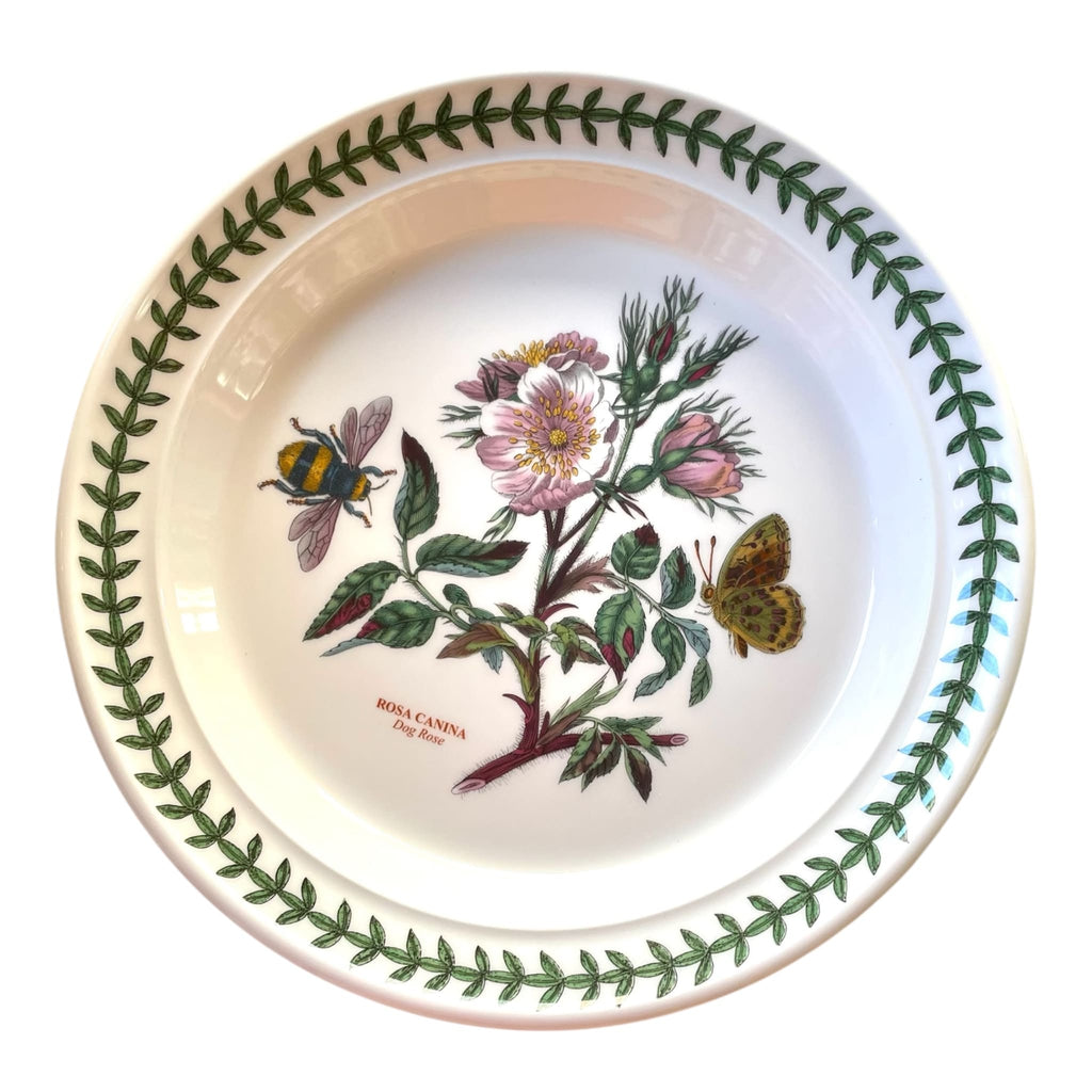 Botanic Garden- 6 piatti frutta ceramica Portmeirion with floral and insect design, 20 cm ceramic fruit plates set.