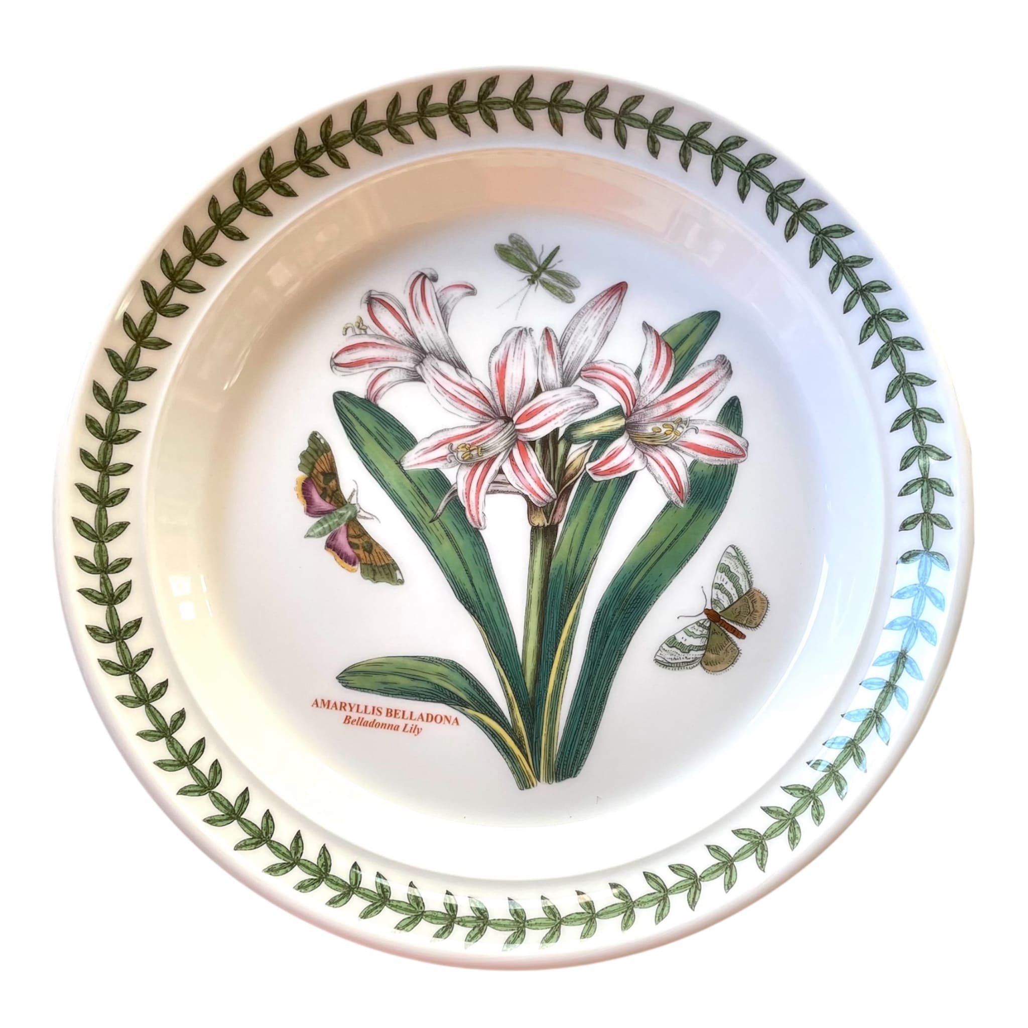 Botanic Garden- 6 piatti frutta ceramica Portmeirion with floral and butterfly design, 20 cm diameter, English ceramic.