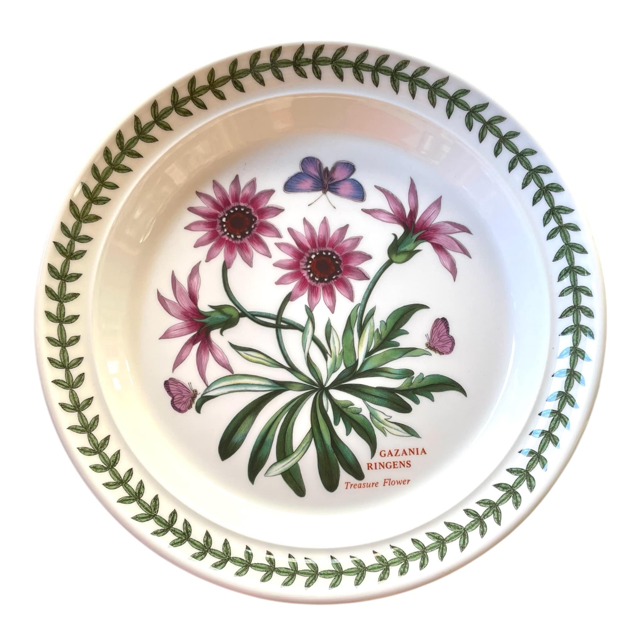 Botanic Garden- 6 piatti frutta ceramica Portmeirion English ceramic fruit plate with floral design 20 cm diameter