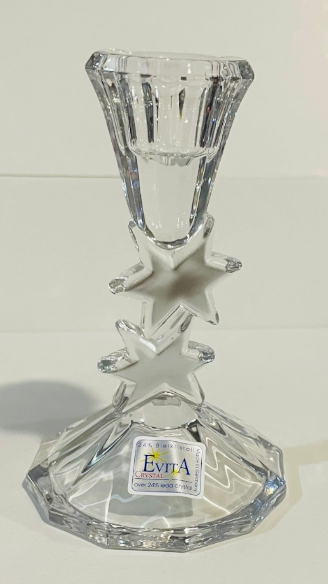 Porta candela con stelle argento