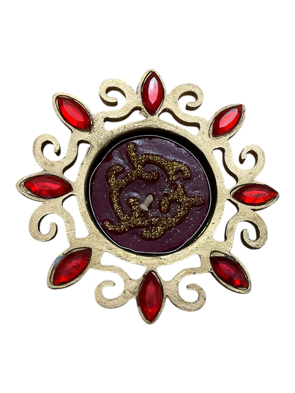 Portacandele tealight con glitter oro