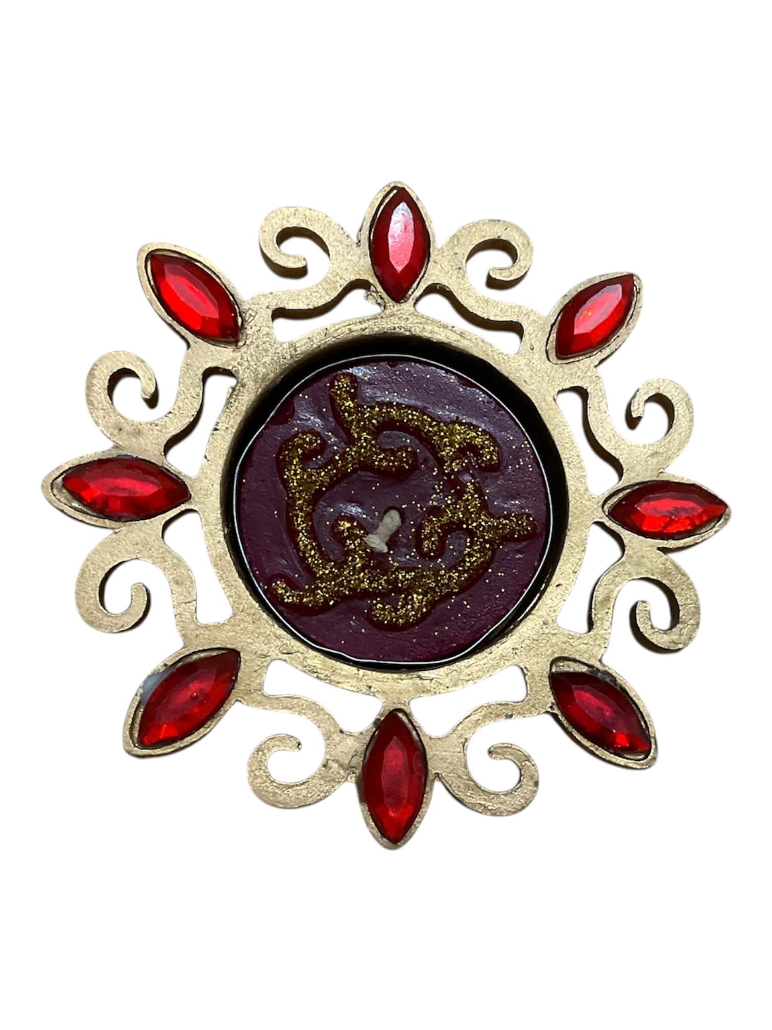 Portacandele tealight con glitter oro