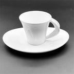 Set 6 tazze caffè Funé by Giugiaro porcellana Ginori white porcelain cup and oval saucer set.