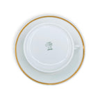 Set 6 tazze the Impero filo oro porcellana Richard Ginori porcelain tea cups with gold trim and matching saucers.